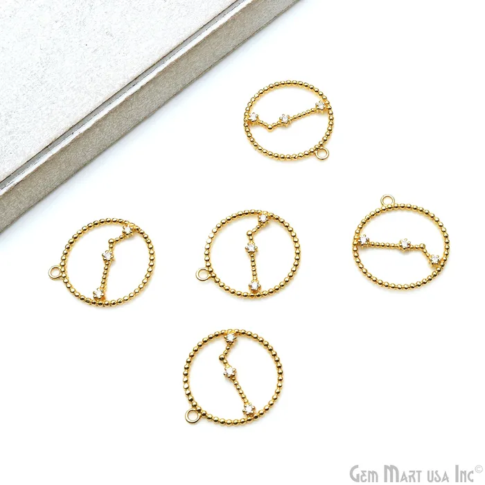 Necklaces Zodiac Sign Round CZ Gold Pendant Necklace Zodiac Birthday Gift Constellations Necklace Pendant GemMartUSA Necklaces Zodiac Sign Round CZ Gold Pendant Necklace Zodiac Birthday Gift Constellations Necklace Pendant GemMartUSA