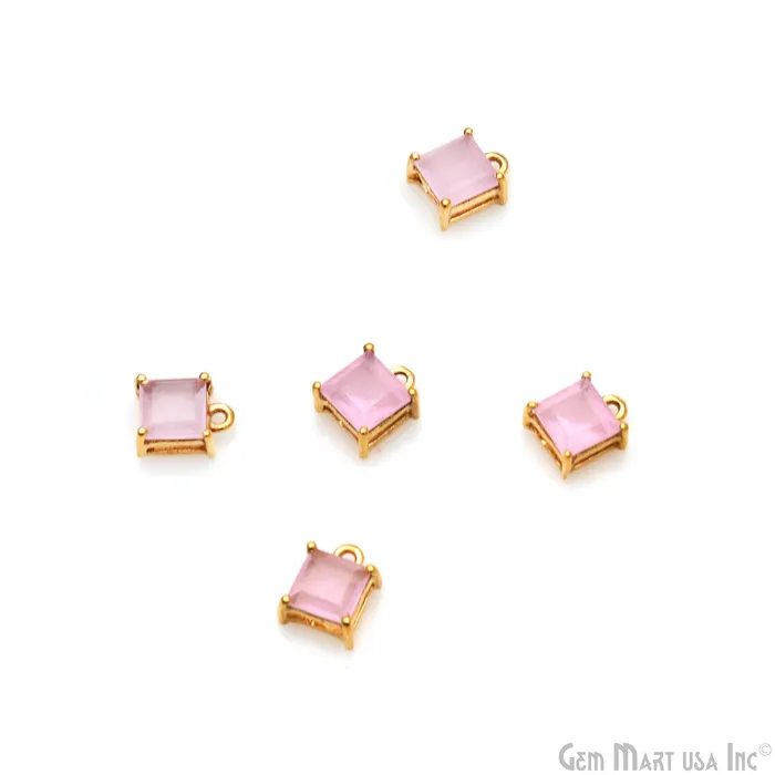 PreStyled Sets GemmartUSA Gemstone 6mm Square Gold Plated Prong Setting Gemstone Connector PreStyled Sets GemmartUSA Gemstone 6mm Square Gold Plated Prong Setting Gemstone Connector