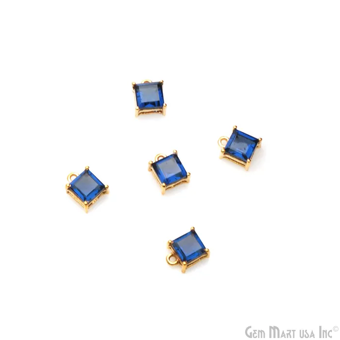 PreStyled Sets GemmartUSA Gemstone 6mm Square Gold Plated Prong Setting Gemstone Connector PreStyled Sets GemmartUSA Gemstone 6mm Square Gold Plated Prong Setting Gemstone Connector