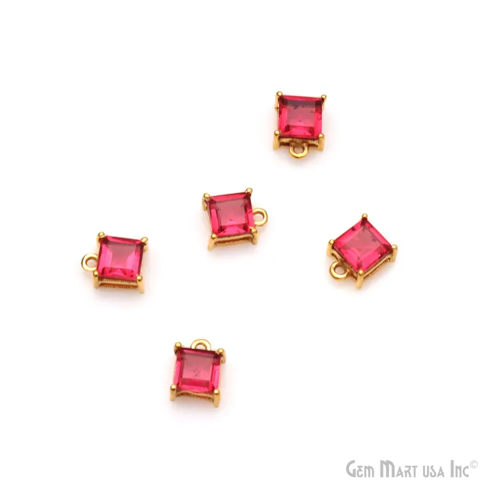 PreStyled Sets GemmartUSA Gemstone 6mm Square Gold Plated Prong Setting Gemstone Connector PreStyled Sets GemmartUSA Gemstone 6mm Square Gold Plated Prong Setting Gemstone Connector