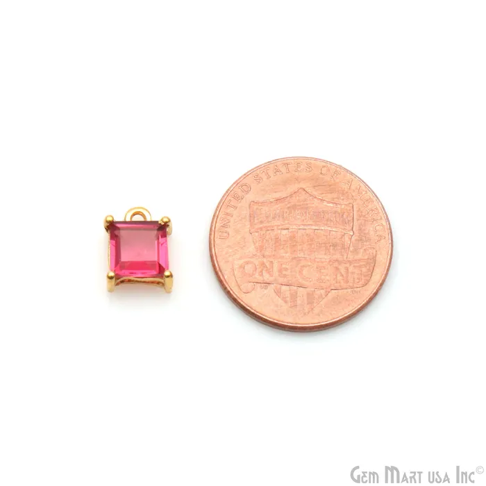 PreStyled Sets GemmartUSA Gemstone 6mm Square Gold Plated Prong Setting Gemstone Connector PreStyled Sets GemmartUSA Gemstone 6mm Square Gold Plated Prong Setting Gemstone Connector