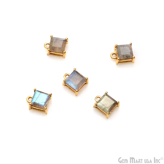 PreStyled Sets GemmartUSA Gemstone 6mm Square Gold Plated Prong Setting Gemstone Connector PreStyled Sets GemmartUSA Gemstone 6mm Square Gold Plated Prong Setting Gemstone Connector