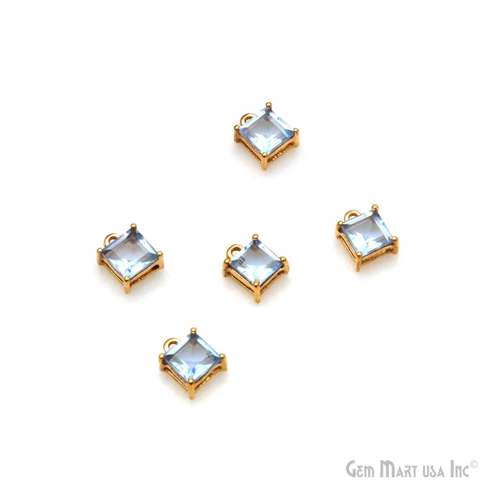 PreStyled Sets GemmartUSA Gemstone 6mm Square Gold Plated Prong Setting Gemstone Connector PreStyled Sets GemmartUSA Gemstone 6mm Square Gold Plated Prong Setting Gemstone Connector