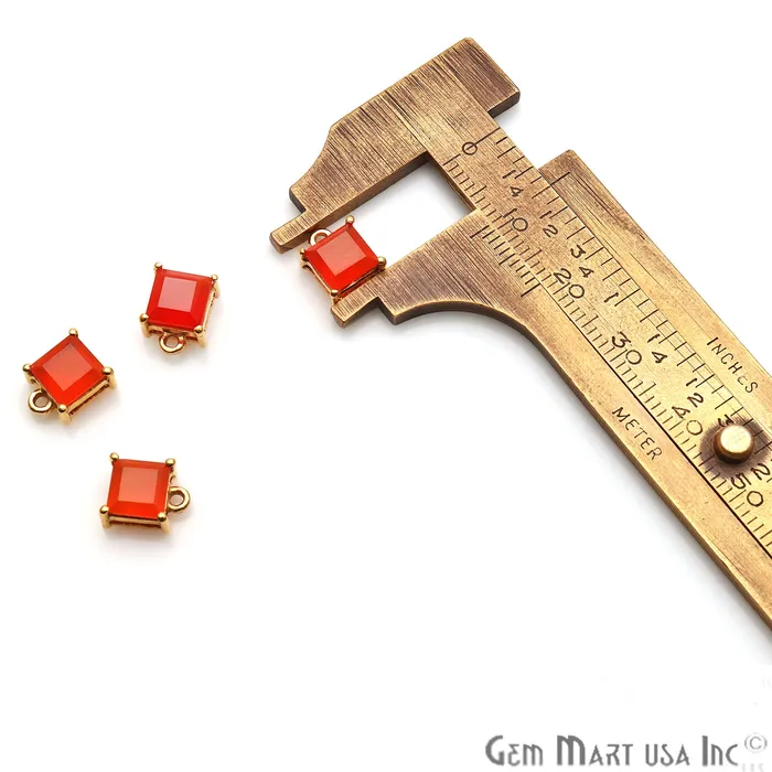 PreStyled Sets GemmartUSA Gemstone 6mm Square Gold Plated Prong Setting Gemstone Connector PreStyled Sets GemmartUSA Gemstone 6mm Square Gold Plated Prong Setting Gemstone Connector