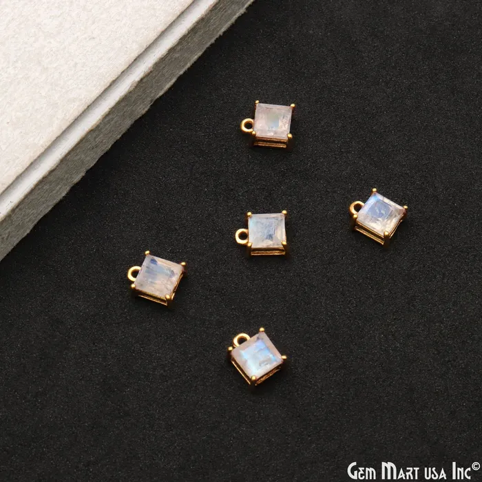 PreStyled Sets GemmartUSA Gemstone 6mm Square Gold Plated Prong Setting Gemstone Connector PreStyled Sets GemmartUSA Gemstone 6mm Square Gold Plated Prong Setting Gemstone Connector