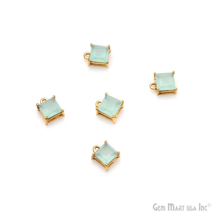 PreStyled Sets GemmartUSA Gemstone 6mm Square Gold Plated Prong Setting Gemstone Connector PreStyled Sets GemmartUSA Gemstone 6mm Square Gold Plated Prong Setting Gemstone Connector
