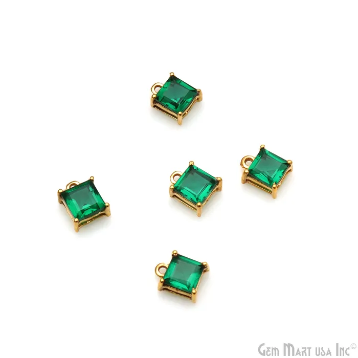 PreStyled Sets GemmartUSA Gemstone 6mm Square Gold Plated Prong Setting Gemstone Connector PreStyled Sets GemmartUSA Gemstone 6mm Square Gold Plated Prong Setting Gemstone Connector