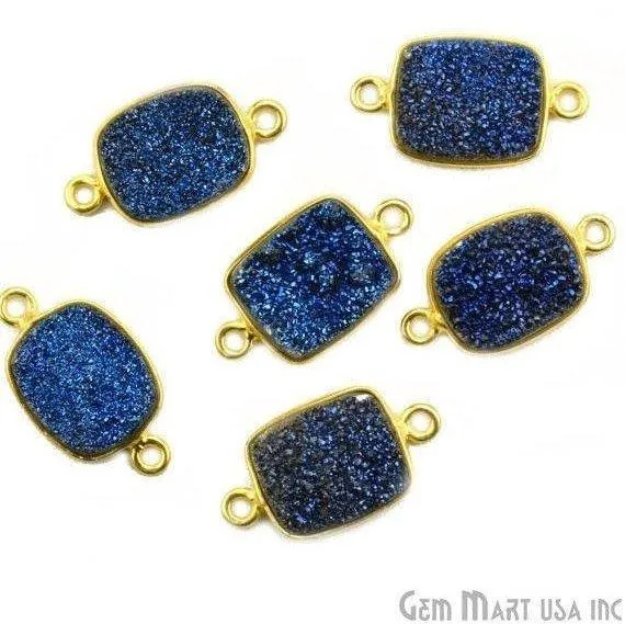 PreStyled Sets GemMartUSA Titanium Druzy 12x16mm Octagon Gold Double Bail Bezel Gemstone Connector