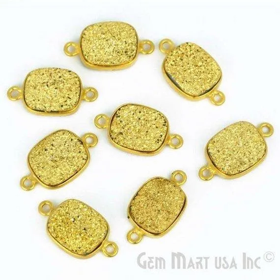 PreStyled Sets GemMartUSA Titanium Druzy 12x16mm Octagon Gold Double Bail Bezel Gemstone Connector