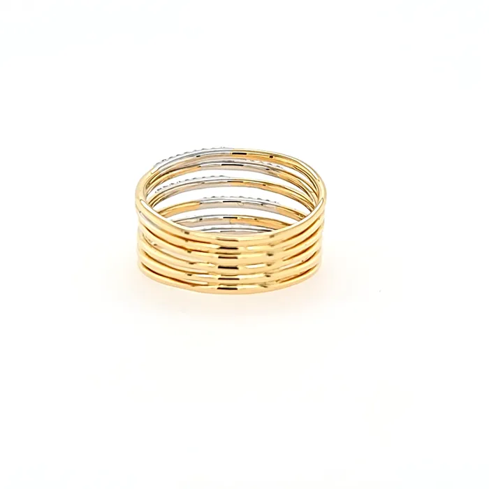 Rings Zeghani 14k Yellow Gold MultiBand Diamond Ring I7056