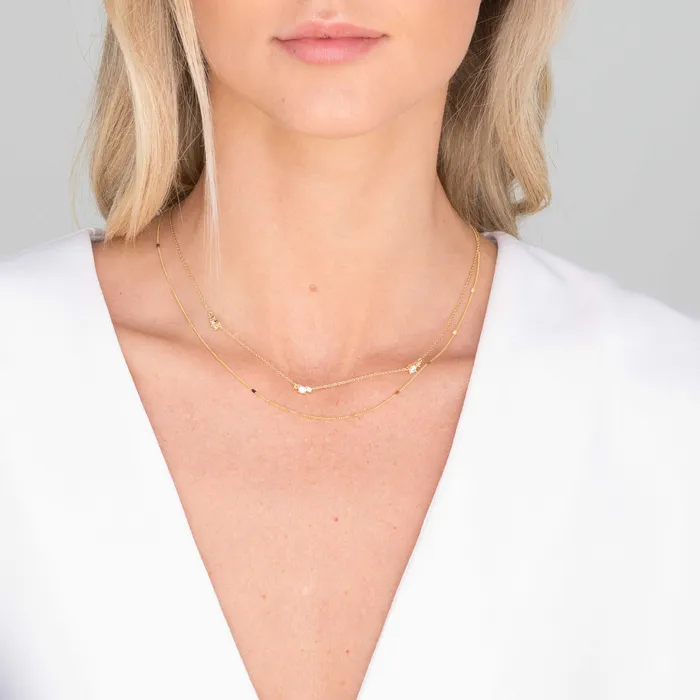 Trio Sapphire Station Chain Necklace Camile Stone Necklaces