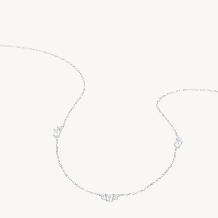 Trio Sapphire Station Chain Necklace Camile Stone Necklaces