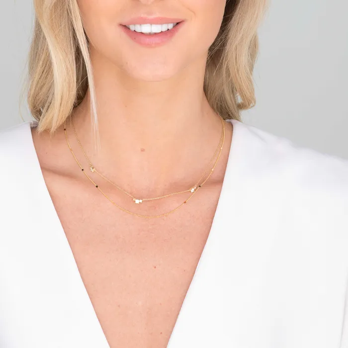 Trio Sapphire Station Chain Necklace Camile Stone Necklaces